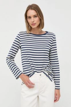 Γυναικεία Μακρυμάνικο Βαμβακερή μπλούζα με μακριά μανίκια Weekend Max Mara ναυτικό μπλε