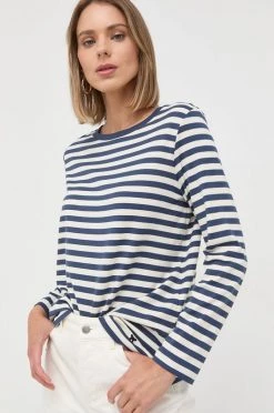 Γυναικεία Μακρυμάνικο Βαμβακερή μπλούζα με μακριά μανίκια Weekend Max Mara ναυτικό μπλε -Αξεσουάρ || Παπούτσια || Ρούχα Κατάστημα unnamed file 1011