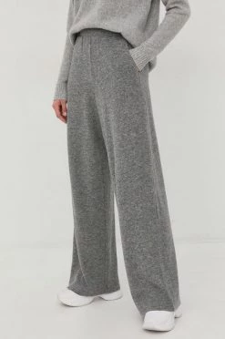 Γυναικεία Υφασμάτινα Μάλλινα παντελόνια Max Mara Leisure γκρι,