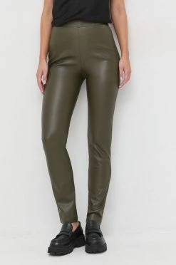 Γυναικεία Υφασμάτινα Παντελόνι Max Mara Leisure πράσινο,