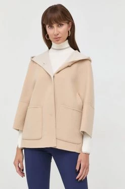 Γυναικεία Παλτά Μάλλινο παλτό διπλής όψης Weekend Max Mara μπεζ,