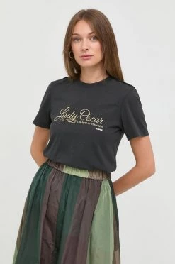 Γυναικεία Κοντομάνικο Βαμβακερό μπλουζάκι MAX&Co. μαύρο