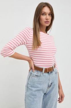 Γυναικεία Μακρυμάνικο Βαμβακερή μπλούζα με μακριά μανίκια MAX&Co. ροζ