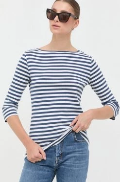 Γυναικεία Μακρυμάνικο Βαμβακερή μπλούζα με μακριά μανίκια MAX&Co. ναυτικό μπλε