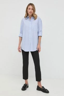 Γυναικεία Υφασμάτινα Παντελόνι Weekend Max Mara μαύρο,