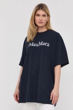 Γυναικεία Κοντομάνικο Μπλουζάκι Max Mara Leisure χρώμα: ναυτικό μπλε -Αξεσουάρ || Παπούτσια || Ρούχα Κατάστημα unnamed file 1959