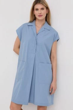 Γυναικεία Φορέματα Βαμβακερό φόρεμα Weekend Max Mara ανοιχτό μπλε