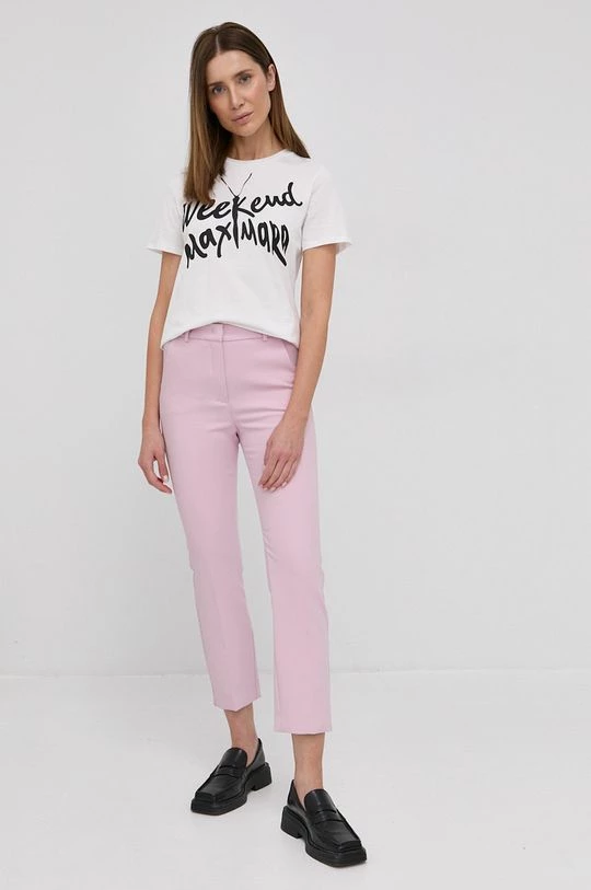 Γυναικεία Υφασμάτινα Παντελόνι Weekend Max Mara χρώμα: ροζ 4 Γυναικεία Υφασμάτινα Παντελόνι Weekend Max Mara χρώμα: ροζ - Image 2