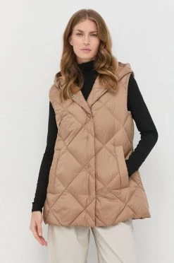 Γυναικεία Γιλέκα Αμάνικο από πούπουλα Weekend Max Mara χρώμα: καφέ