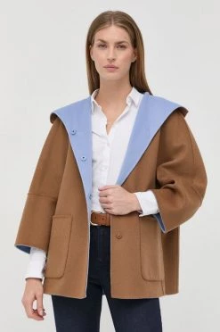 Γυναικεία Παλτά Μάλλινο παλτό διπλής όψης Weekend Max Mara μπεζ -Αξεσουάρ || Παπούτσια || Ρούχα Κατάστημα unnamed file 2223