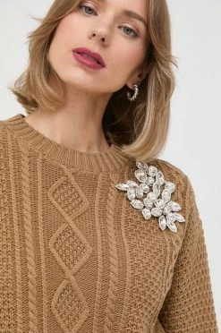 Γυναικεία Χωρίς φερμουάρ Μάλλινο πουλόβερ Weekend Max Mara χρώμα: καφέ, -Αξεσουάρ || Παπούτσια || Ρούχα Κατάστημα unnamed file 2250