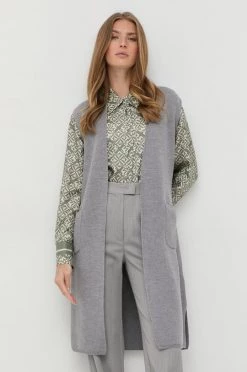 Γυναικεία Με φερμουάρ Μάλλινο γιλέκο Max Mara Leisure χρώμα: γκρι