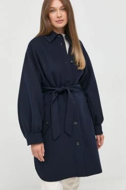 Γυναικεία Παλτά Μάλλινο παλτό Weekend Max Mara ναυτικό μπλε,