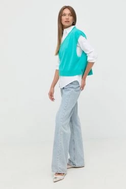 Γυναικεία Χωρίς φερμουάρ Μάλλινο γιλέκο MAX&Co. χρώμα: τιρκουάζ,