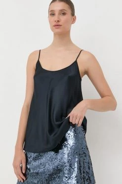 Γυναικεία Αμάνικος Μεταξωτό τοπ MAX&Co. ναυτικό μπλε