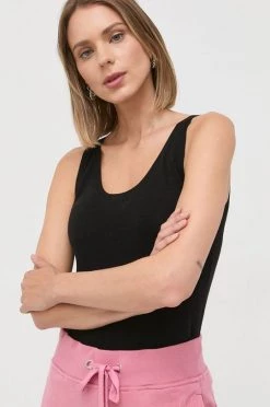 Γυναικεία Αμάνικος Μεταξωτό τοπ Max Mara Leisure μαύρο