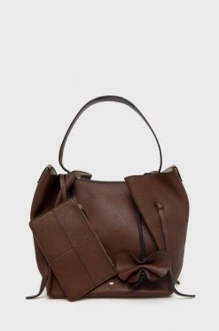 Γυναικεία Τσάντες Shopper και Tote Δερμάτινη τσάντα Weekend Max Mara καφέ