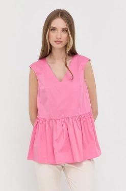 Γυναικεία Μπλούζες Μπλουζάκι Weekend Max Mara χρώμα: ροζ