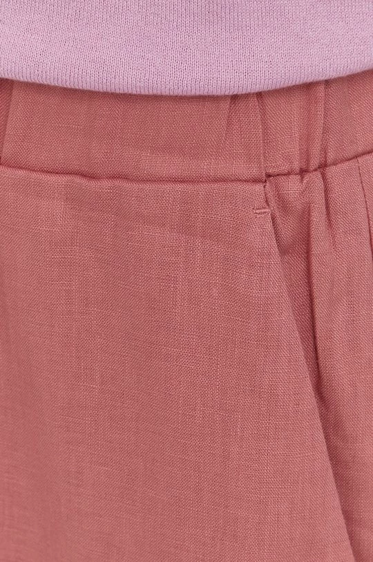 Γυναικεία Υφασμάτινα Λινό παντελόνι Max Mara Leisure χρώμα: ροζ, 6 Γυναικεία Υφασμάτινα Λινό παντελόνι Max Mara Leisure χρώμα: ροζ, - Image 4