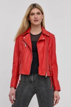 Γυναικεία Κοντά μπουφάν Δερμάτινη ραμονέσκα MAX&Co. χρώμα: κόκκινο,