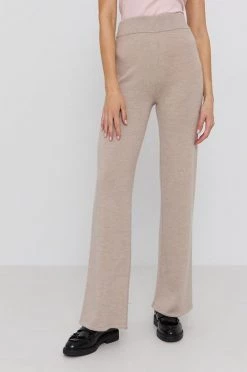 Γυναικεία Υφασμάτινα Παντελόνι Max Mara Leisure χρώμα: μπεζ