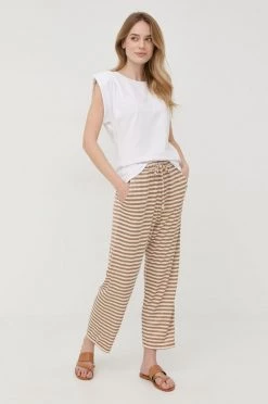 Γυναικεία Υφασμάτινα Παντελόνι με λινό μείγμα Max Mara Leisure μπεζ, -Αξεσουάρ || Παπούτσια || Ρούχα Κατάστημα unnamed file 2913