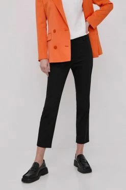 Γυναικεία Υφασμάτινα Παντελόνι Weekend Max Mara χρώμα: μαύρο,