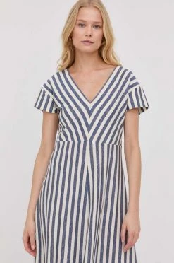 Γυναικεία Φορέματα Φόρεμα από λινό μείγμα Weekend Max Mara ναυτικό μπλε, -Αξεσουάρ || Παπούτσια || Ρούχα Κατάστημα unnamed file 3295