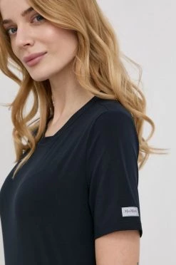 Γυναικεία Κοντομάνικο Μπλουζάκι Max Mara Leisure χρώμα: ναυτικό μπλε