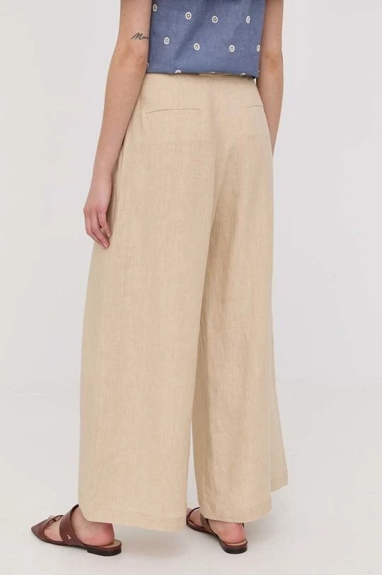 Γυναικεία Υφασμάτινα Λινό παντελόνι MAX&Co. χρώμα: μπεζ, 5 Γυναικεία Υφασμάτινα Λινό παντελόνι MAX&Co. χρώμα: μπεζ, - Image 3