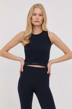 Γυναικεία Αμάνικος Top Max Mara Leisure χρώμα: ναυτικό μπλε