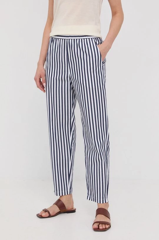 Γυναικεία Υφασμάτινα Βαμβακερό παντελόνι Max Mara Leisure χρώμα: ναυτικό μπλε, 3 Γυναικεία Υφασμάτινα Βαμβακερό παντελόνι Max Mara Leisure χρώμα: ναυτικό μπλε,