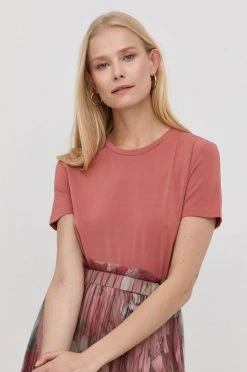 Γυναικεία Κοντομάνικο Μπλουζάκι Max Mara Leisure χρώμα: ροζ