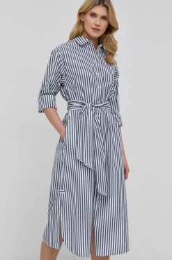 Γυναικεία Φορέματα Βαμβακερό φόρεμα Weekend Max Mara ναυτικό μπλε,