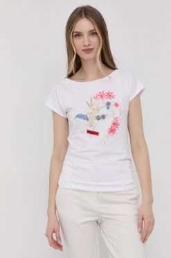 Γυναικεία Αμάνικος Βαμβακερό μπλουζάκι MAX&Co. άσπρο