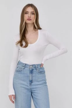 Γυναικεία Μακρυμάνικο Longsleeve MAX&Co. χρώμα: άσπρο