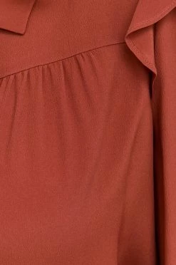 Γυναικεία Μπλούζες Μπλούζα με μείγμα μεταξιού MAX&Co. χρώμα: καφέ -Αξεσουάρ || Παπούτσια || Ρούχα Κατάστημα unnamed file 3726