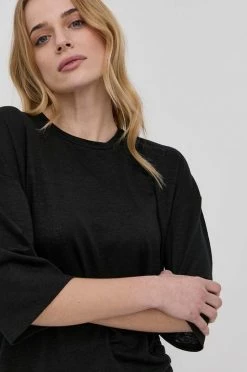 Γυναικεία Κοντομάνικο Λευκό μπλουζάκι Max Mara Leisure μαύρο