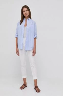 Γυναικεία Πουκάμισα Weekend Max Mara - Βαμβακερό πουκάμισο ανοιχτό μπλε -Αξεσουάρ || Παπούτσια || Ρούχα Κατάστημα unnamed file 3769