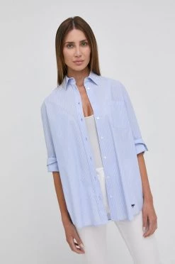 Γυναικεία Πουκάμισα Weekend Max Mara - Βαμβακερό πουκάμισο ανοιχτό μπλε -Αξεσουάρ || Παπούτσια || Ρούχα Κατάστημα unnamed file 3771