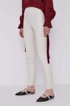 Γυναικεία Υφασμάτινα Παντελόνι Max Mara Leisure χρώμα: μπεζ