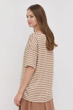 Γυναικεία Κοντομάνικο Μπλουζάκι με λινό μείγμα Max Mara Leisure μπεζ -Αξεσουάρ || Παπούτσια || Ρούχα Κατάστημα unnamed file 3989