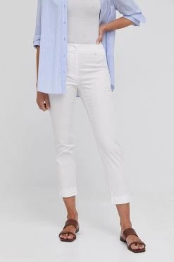 Γυναικεία Υφασμάτινα Παντελόνι Weekend Max Mara χρώμα: άσπρο,