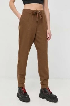 Γυναικεία Παντελόνια φόρμας Φούτερ με μείγμα από μαλλί Weekend Max Mara καφέ,