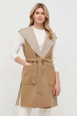 Γυναικεία Γιλέκα Γιλέκο δύο όψεων Weekend Max Mara χρώμα: καφέ