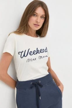 Γυναικεία Κοντομάνικο Μπλουζάκι Weekend Max Mara μπεζ