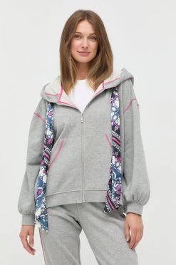 Γυναικεία Με φερμουάρ Βαμβακερή μπλούζα MAX&Co. χρώμα: γκρι,